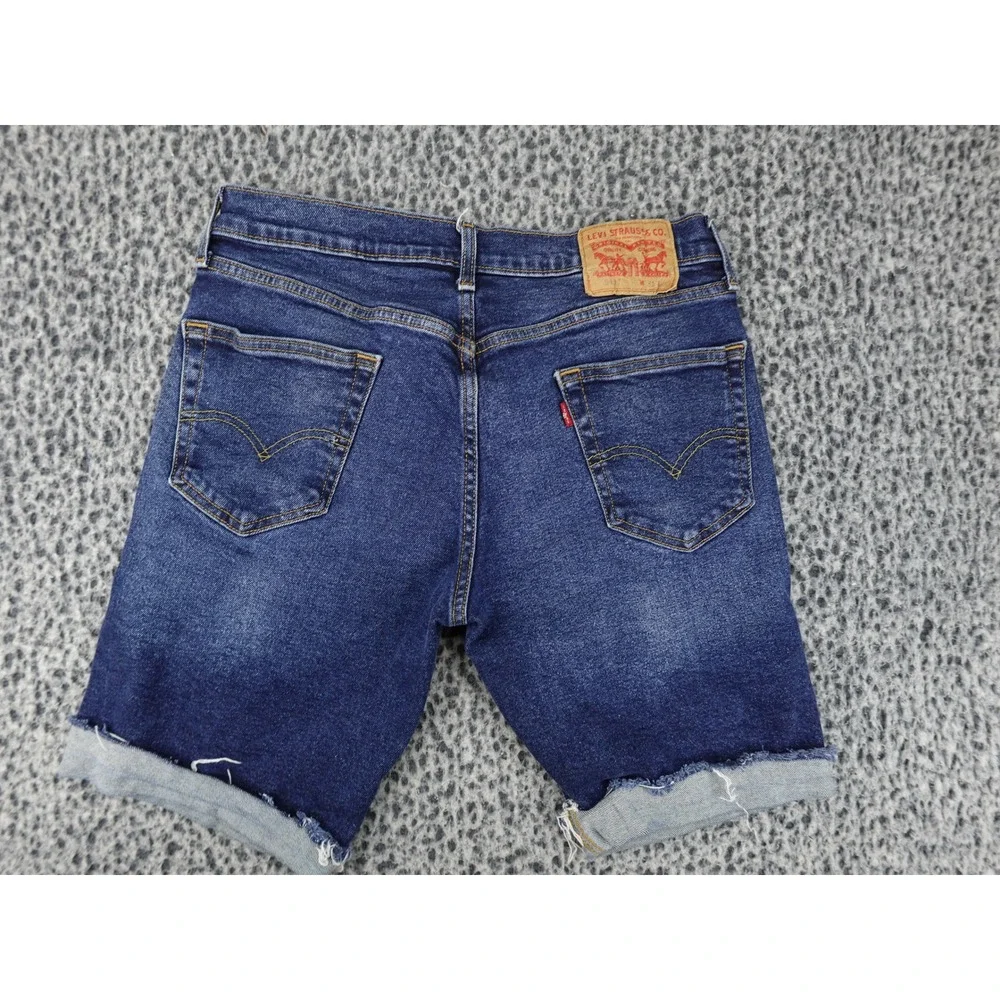 Levis 511 Cutoff Shorts Mens 31 Blue Slim Fit Medium Wash Raw Hem 36555-0326